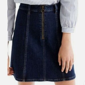 J. Crew Dark Blue Denim Mini Skirt with Zipper